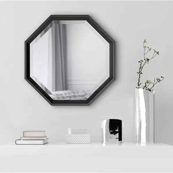 Kate and Laurel Calter Modern Large Octagon Frame Wall Mirror 315 x 315 GoldBlack