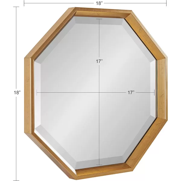 Kate and Laurel Calter Modern Large Octagon Frame Wall Mirror 315 x 315 GoldGold