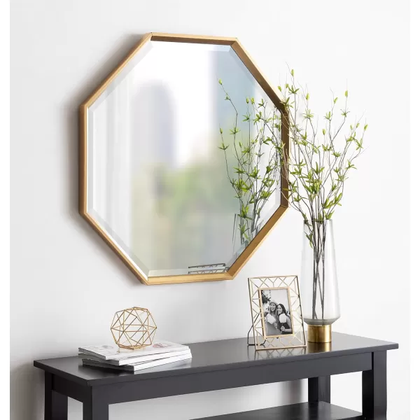 Kate and Laurel Calter Modern Large Octagon Frame Wall Mirror 315 x 315 GoldGold