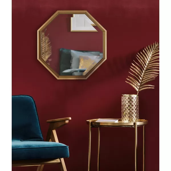 Kate and Laurel Calter Modern Large Octagon Frame Wall Mirror 315 x 315 GoldGold