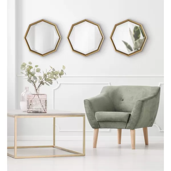 Kate and Laurel Calter Modern Large Octagon Frame Wall Mirror 315 x 315 GoldGold