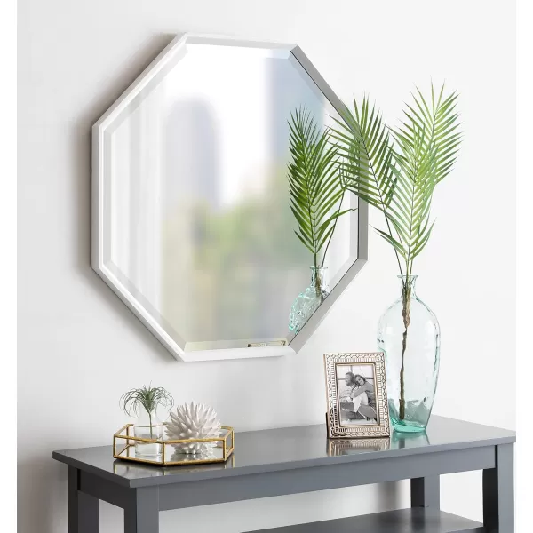 Kate and Laurel Calter Modern Large Octagon Frame Wall Mirror 315 x 315 GoldWhite