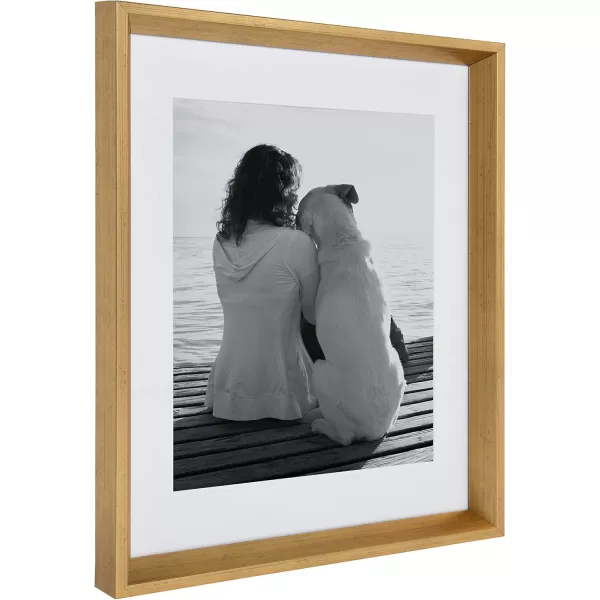 Kate and Laurel Calter Modern Wall Picture Frame Set of 3 16x20 matted to 8x10 Natural Modern ThreePiece Frame Set for Gallery Wall Frame Set in Living Room Wall DcorGold