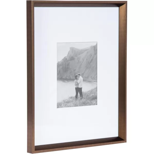 Kate and Laurel Calter Modern Wall Picture Frame Set of 3 16x20 matted to 8x10 Natural Modern ThreePiece Frame Set for Gallery Wall Frame Set in Living Room Wall DcorBronze