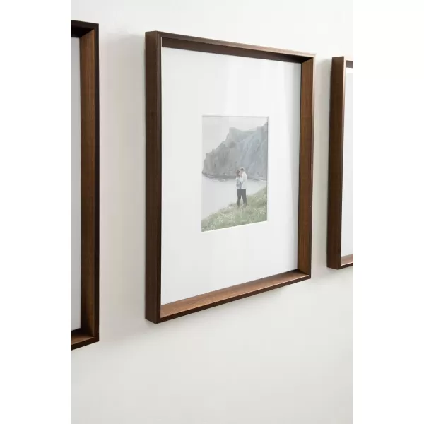 Kate and Laurel Calter Modern Wall Picture Frame Set of 3 16x20 matted to 8x10 Natural Modern ThreePiece Frame Set for Gallery Wall Frame Set in Living Room Wall DcorBronze