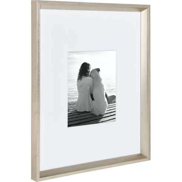 Kate and Laurel Calter Modern Wall Picture Frame Set of 3 16x20 matted to 8x10 Natural Modern ThreePiece Frame Set for Gallery Wall Frame Set in Living Room Wall DcorSilver