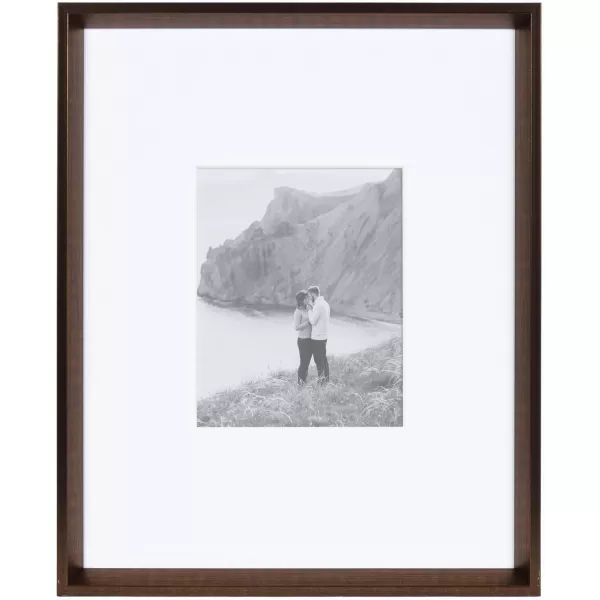 Kate and Laurel Calter Modern Wall Picture Frame Set of 3 16x20 matted to 8x10 Natural Modern ThreePiece Frame Set for Gallery Wall Frame Set in Living Room Wall DcorBronze