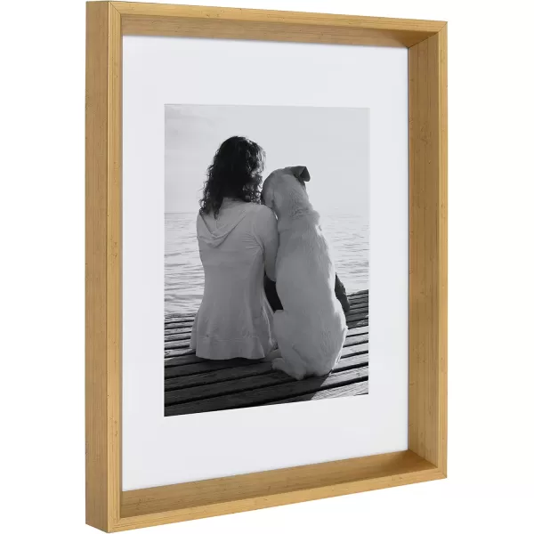 Kate and Laurel Calter Modern Wall Picture Frame Set of 3 16x20 matted to 8x10 Natural Modern ThreePiece Frame Set for Gallery Wall Frame Set in Living Room Wall DcorGold