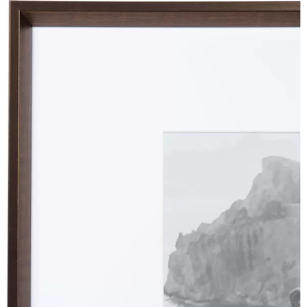 Kate and Laurel Calter Modern Wall Picture Frame Set of 3 16x20 matted to 8x10 Natural Modern ThreePiece Frame Set for Gallery Wall Frame Set in Living Room Wall DcorBronze