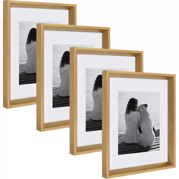 Kate and Laurel Calter Modern Wall Picture Frame Set of 3 16x20 matted to 8x10 Natural Modern ThreePiece Frame Set for Gallery Wall Frame Set in Living Room Wall DcorGold