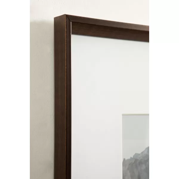 Kate and Laurel Calter Modern Wall Picture Frame Set of 3 16x20 matted to 8x10 Natural Modern ThreePiece Frame Set for Gallery Wall Frame Set in Living Room Wall DcorBronze
