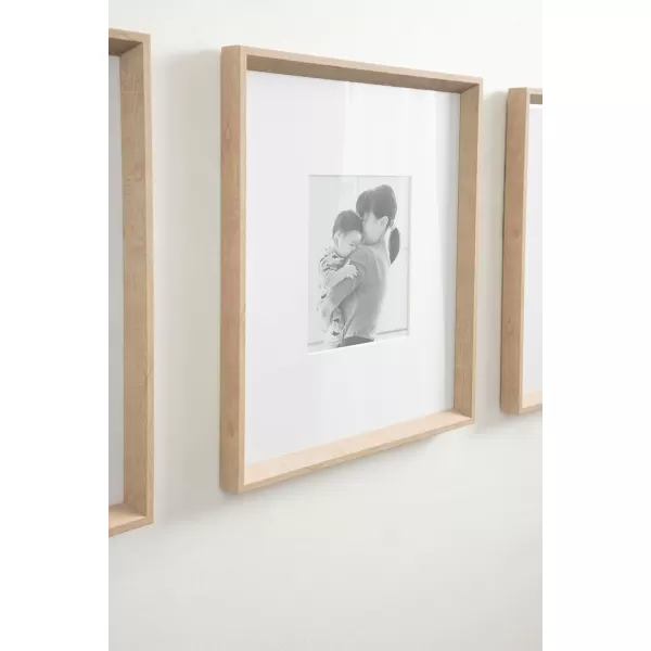 Kate and Laurel Calter Modern Wall Picture Frame Set of 3 16x20 matted to 8x10 Natural Modern ThreePiece Frame Set for Gallery Wall Frame Set in Living Room Wall DcorNatural