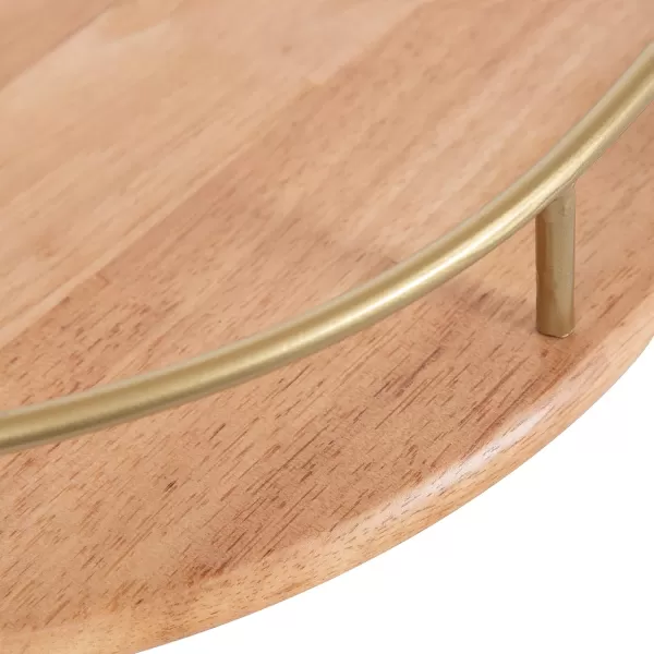 Kate and Laurel Camryn Boho Half Moon Wall Shelf Set Set of 2 Natural Wood and Gold Decorative Bohemian Half Circle Shelf for Household Storage and Boho DecorNaturalGold