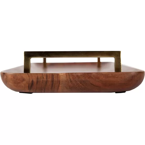 Kate and Laurel Cantwell MidCentury Modern Wood Tray 18 x 8 Walnut Brown Decorative Tray for Serving Storage and Display