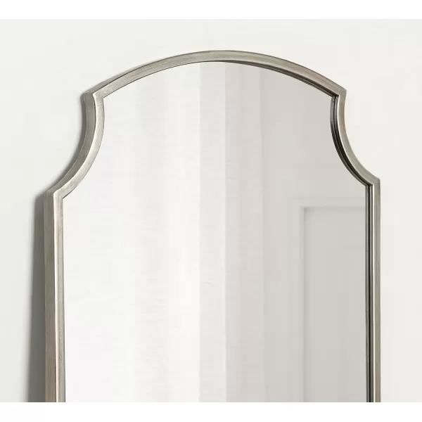 Kate and Laurel Carlow Modern Scalloped Mirror 20 x 30 Silver Glamorous and Contemporary Decorative Wall Mirror with Scalloped Corners and Rounded EdgesSilver