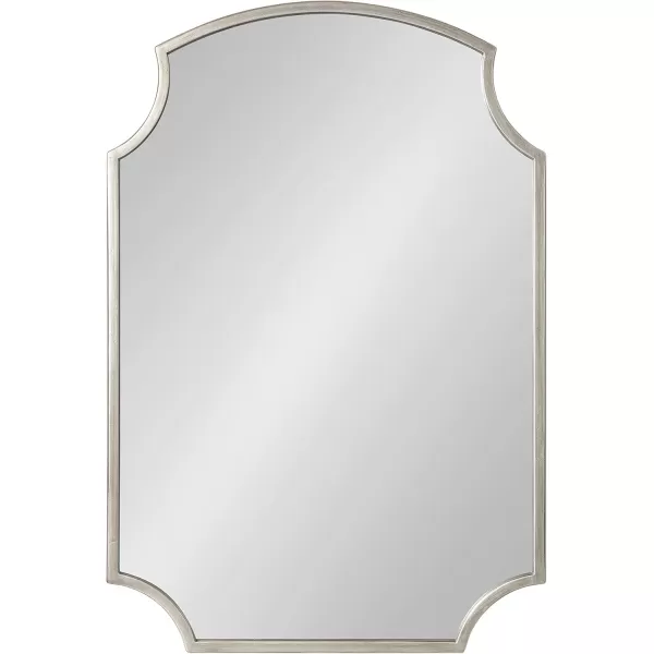 Kate and Laurel Carlow Modern Scalloped Mirror 20 x 30 Silver Glamorous and Contemporary Decorative Wall Mirror with Scalloped Corners and Rounded EdgesSilver