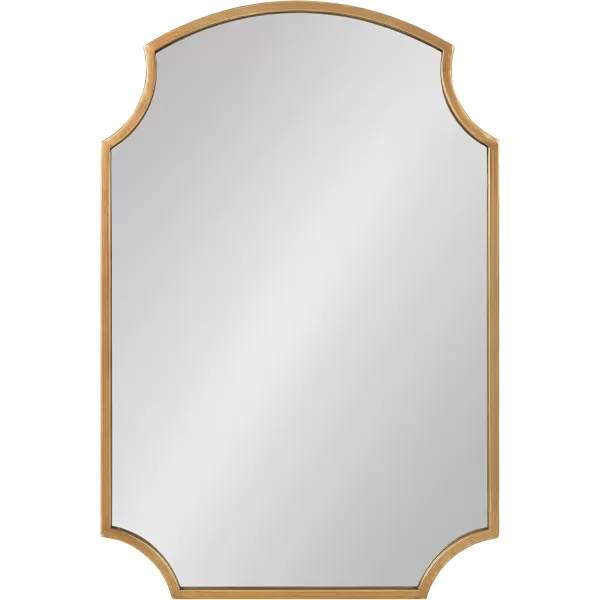 Kate and Laurel Carlow Modern Scalloped Mirror 20 x 30 Silver Glamorous and Contemporary Decorative Wall Mirror with Scalloped Corners and Rounded EdgesGold