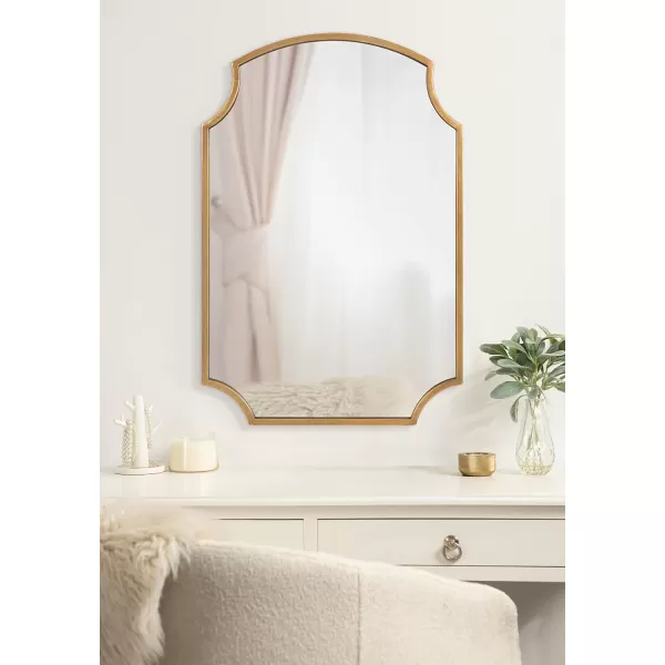 Kate and Laurel Carlow Modern Scalloped Mirror 20 x 30 Silver Glamorous and Contemporary Decorative Wall Mirror with Scalloped Corners and Rounded EdgesGold