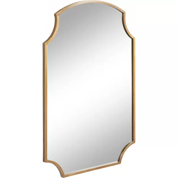 Kate and Laurel Carlow Modern Scalloped Mirror 20 x 30 Silver Glamorous and Contemporary Decorative Wall Mirror with Scalloped Corners and Rounded EdgesGold