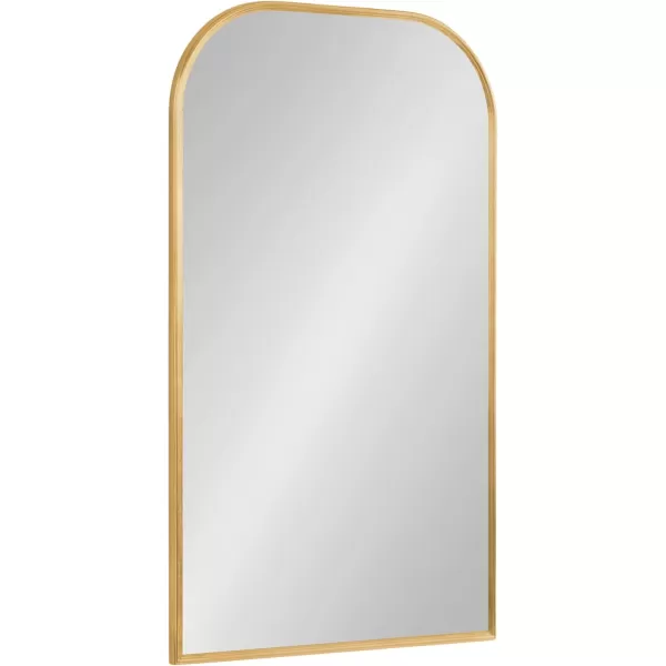 Kate and Laurel Caskill Modern Arched Wall Mirror 20 x 34 Black Decorative Tall Bathroom Mirror for Wall Decor with Rounded Arch Mirror Frame and Sophisticated LookGold