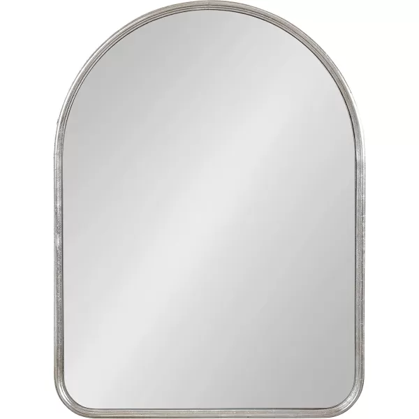 Kate and Laurel Caskill Modern Arched Wall Mirror 20 x 34 Black Decorative Tall Bathroom Mirror for Wall Decor with Rounded Arch Mirror Frame and Sophisticated LookSilver