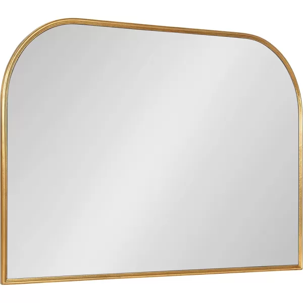 Kate and Laurel Caskill Modern Arched Wall Mirror 20 x 34 Black Decorative Tall Bathroom Mirror for Wall Decor with Rounded Arch Mirror Frame and Sophisticated LookGold