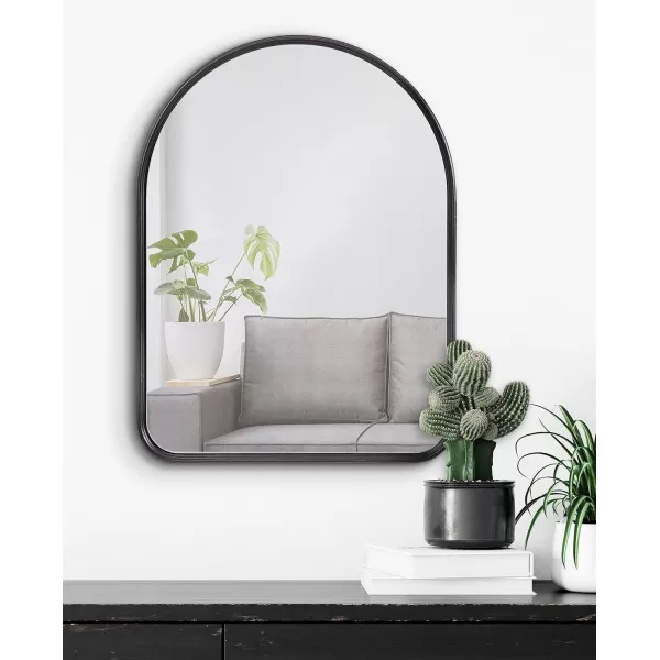 Kate and Laurel Caskill Modern Arched Wall Mirror 20 x 34 Black Decorative Tall Bathroom Mirror for Wall Decor with Rounded Arch Mirror Frame and Sophisticated LookBlack