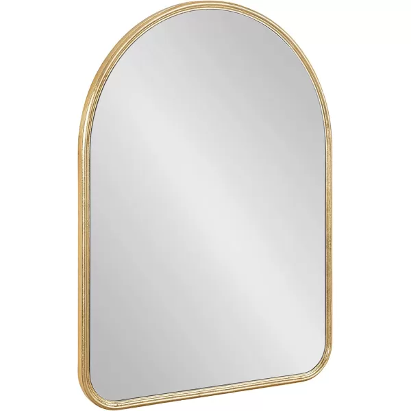 Kate and Laurel Caskill Modern Arched Wall Mirror 20 x 34 Black Decorative Tall Bathroom Mirror for Wall Decor with Rounded Arch Mirror Frame and Sophisticated LookGold