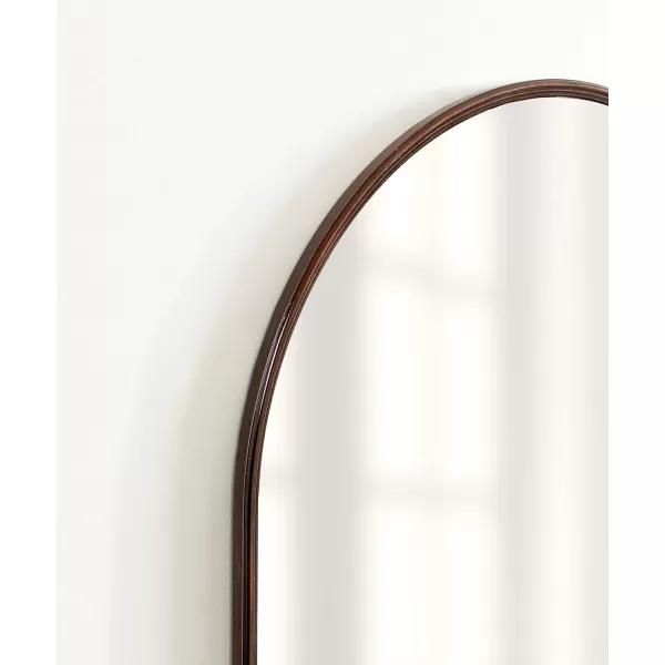 Kate and Laurel Caskill Modern Arched Wall Mirror 20 x 34 Black Decorative Tall Bathroom Mirror for Wall Decor with Rounded Arch Mirror Frame and Sophisticated LookBronze