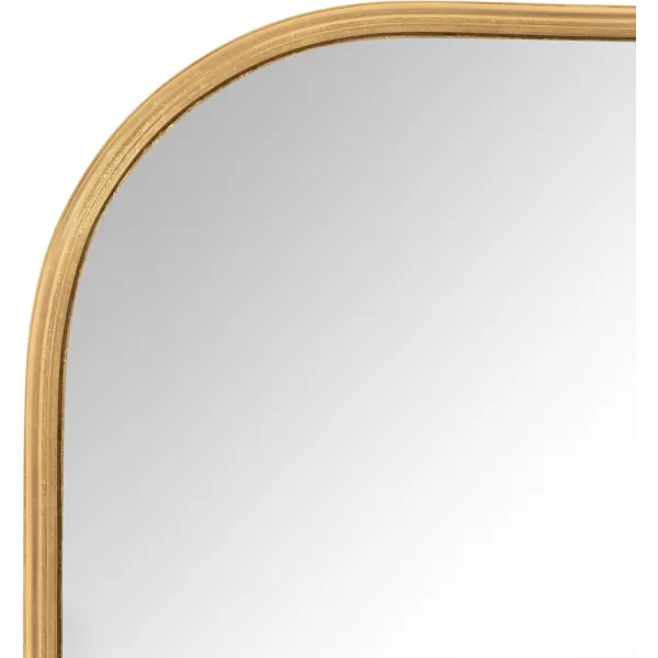 Kate and Laurel Caskill Modern Arched Wall Mirror 20 x 34 Black Decorative Tall Bathroom Mirror for Wall Decor with Rounded Arch Mirror Frame and Sophisticated LookGold