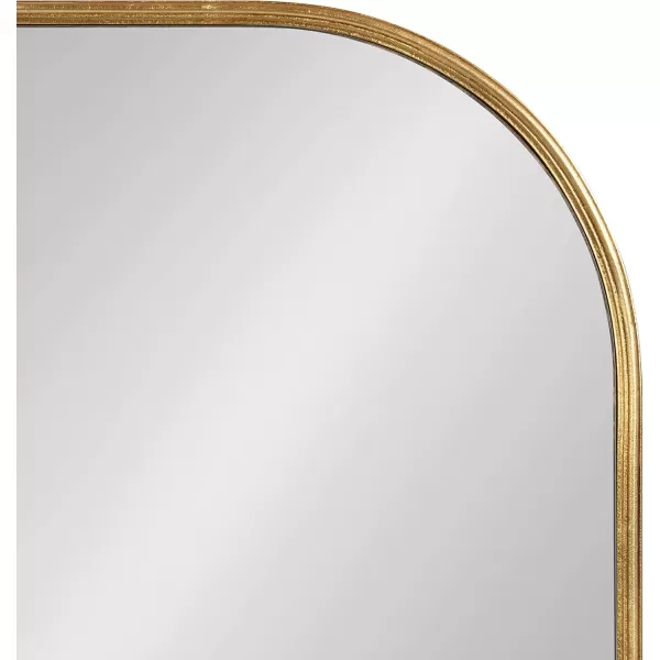 Kate and Laurel Caskill Modern Arched Wall Mirror 20 x 34 Black Decorative Tall Bathroom Mirror for Wall Decor with Rounded Arch Mirror Frame and Sophisticated LookGold