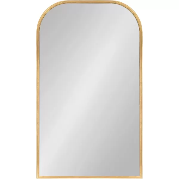 Kate and Laurel Caskill Modern Arched Wall Mirror 20 x 34 Black Decorative Tall Bathroom Mirror for Wall Decor with Rounded Arch Mirror Frame and Sophisticated LookGold