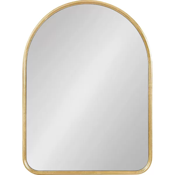 Kate and Laurel Caskill Modern Arched Wall Mirror 20 x 34 Black Decorative Tall Bathroom Mirror for Wall Decor with Rounded Arch Mirror Frame and Sophisticated LookGold