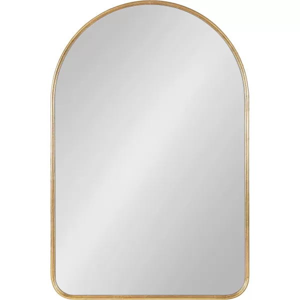 Kate and Laurel Caskill Modern Arched Wall Mirror 20 x 34 Black Decorative Tall Bathroom Mirror for Wall Decor with Rounded Arch Mirror Frame and Sophisticated LookGold