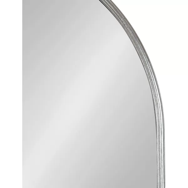 Kate and Laurel Caskill Modern Arched Wall Mirror 20 x 34 Black Decorative Tall Bathroom Mirror for Wall Decor with Rounded Arch Mirror Frame and Sophisticated LookSilver