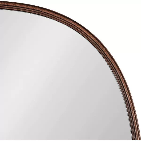 Kate and Laurel Caskill Modern Arched Wall Mirror 20 x 34 Black Decorative Tall Bathroom Mirror for Wall Decor with Rounded Arch Mirror Frame and Sophisticated LookBronze