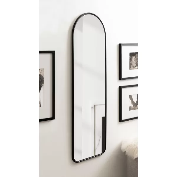 Kate and Laurel Caskill Modern Arched Wall Mirror 20 x 34 Black Decorative Tall Bathroom Mirror for Wall Decor with Rounded Arch Mirror Frame and Sophisticated LookBlack