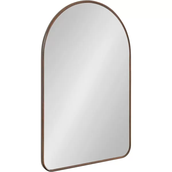 Kate and Laurel Caskill Modern Arched Wall Mirror 20 x 34 Black Decorative Tall Bathroom Mirror for Wall Decor with Rounded Arch Mirror Frame and Sophisticated LookBronze