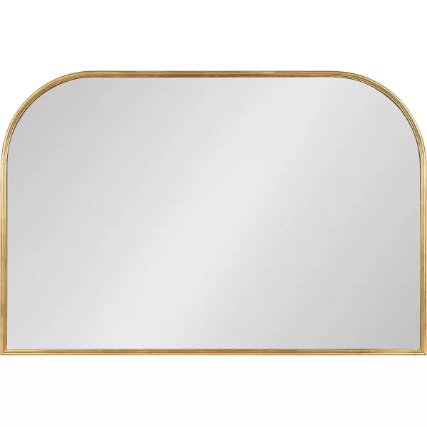 Kate and Laurel Caskill Modern Arched Wall Mirror 20 x 34 Black Decorative Tall Bathroom Mirror for Wall Decor with Rounded Arch Mirror Frame and Sophisticated LookGold