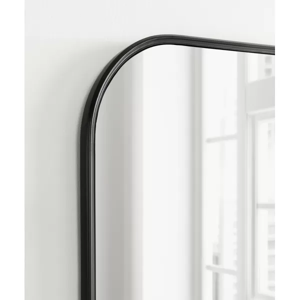 Kate and Laurel Caskill Modern Arched Wall Mirror 20 x 34 Black Decorative Tall Bathroom Mirror for Wall Decor with Rounded Arch Mirror Frame and Sophisticated LookBlack