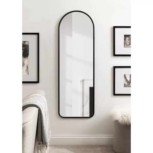 Kate and Laurel Caskill Modern Arched Wall Mirror 20 x 34 Black Decorative Tall Bathroom Mirror for Wall Decor with Rounded Arch Mirror Frame and Sophisticated LookBlack