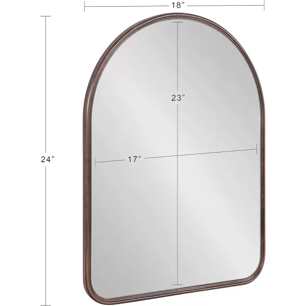 Kate and Laurel Caskill Modern Arched Wall Mirror 20 x 34 Black Decorative Tall Bathroom Mirror for Wall Decor with Rounded Arch Mirror Frame and Sophisticated LookBronze