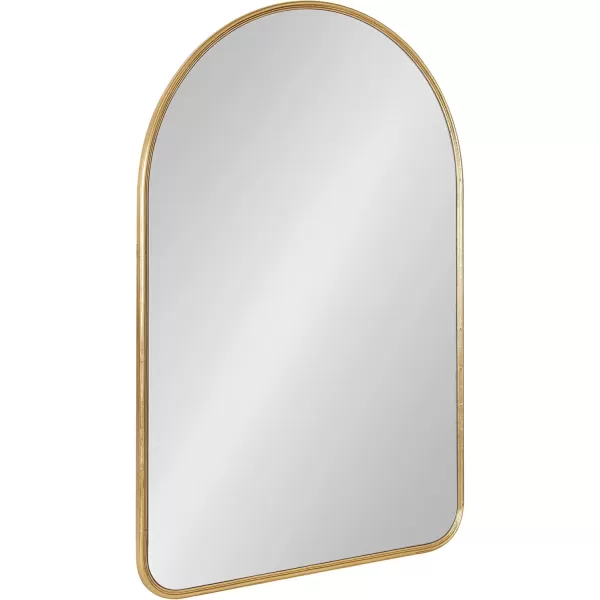 Kate and Laurel Caskill Modern Arched Wall Mirror 20 x 34 Black Decorative Tall Bathroom Mirror for Wall Decor with Rounded Arch Mirror Frame and Sophisticated LookGold