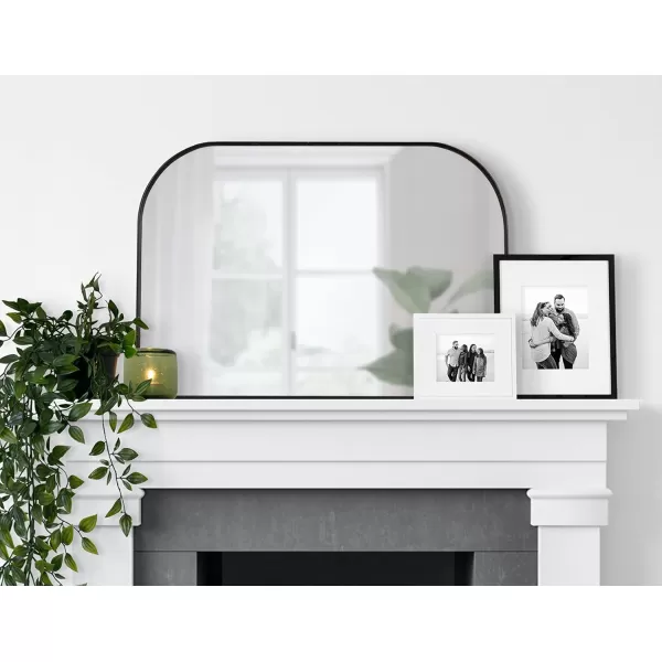 Kate and Laurel Caskill Modern Arched Wall Mirror 20 x 34 Black Decorative Tall Bathroom Mirror for Wall Decor with Rounded Arch Mirror Frame and Sophisticated LookBlack