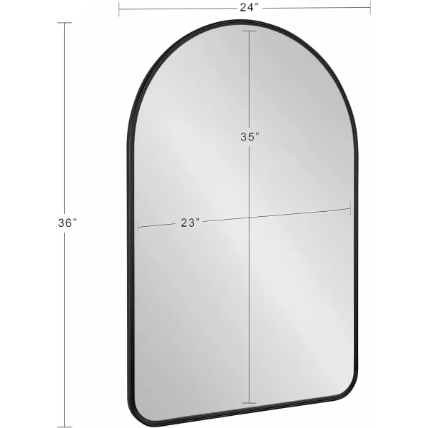 Kate and Laurel Caskill Modern Arched Wall Mirror 20 x 34 Black Decorative Tall Bathroom Mirror for Wall Decor with Rounded Arch Mirror Frame and Sophisticated LookBlack