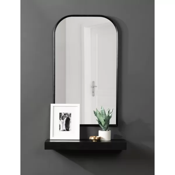 Kate and Laurel Caskill Modern Arched Wall Mirror 20 x 34 Black Decorative Tall Bathroom Mirror for Wall Decor with Rounded Arch Mirror Frame and Sophisticated LookBlack