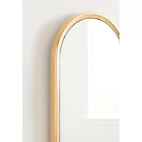 Kate and Laurel Caskill Modern Arched Wall Mirror 20 x 34 Black Decorative Tall Bathroom Mirror for Wall Decor with Rounded Arch Mirror Frame and Sophisticated LookGold