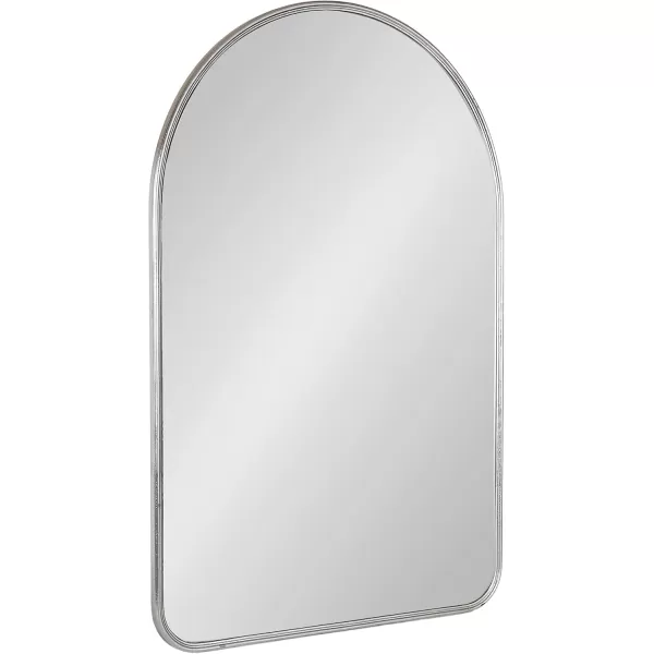 Kate and Laurel Caskill Modern Arched Wall Mirror 20 x 34 Black Decorative Tall Bathroom Mirror for Wall Decor with Rounded Arch Mirror Frame and Sophisticated LookSilver