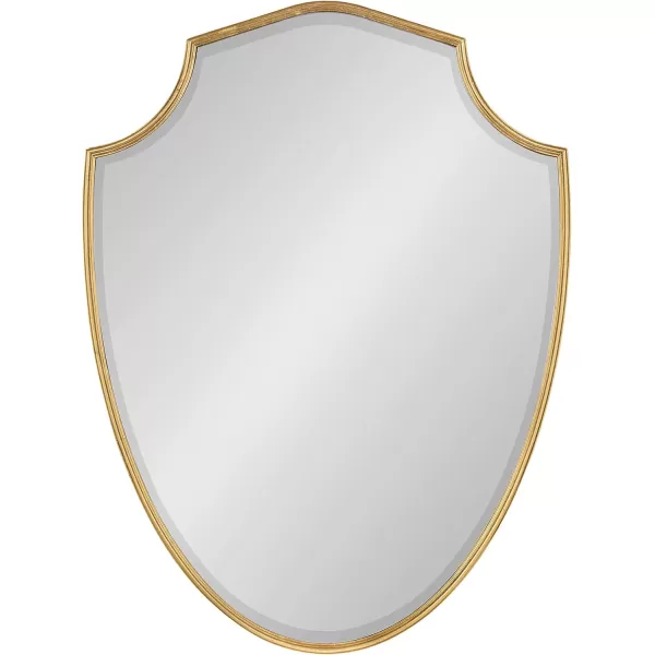 Kate and Laurel Caskill Ornate Metal Shield Wall Mirror 24 x 32 Gold Decorative Traditional Glam Mirror with Scalloped Shield Shape and Elegant FinishGold