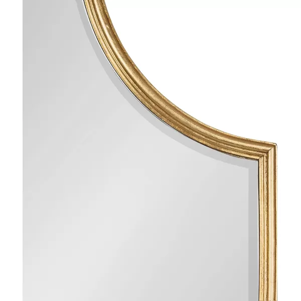 Kate and Laurel Caskill Ornate Metal Shield Wall Mirror 24 x 32 Gold Decorative Traditional Glam Mirror with Scalloped Shield Shape and Elegant FinishGold
